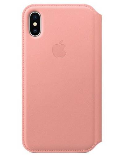  Etui do iPhone Xs Apple Leather Folio Case - różowe - zdjęcie 1
