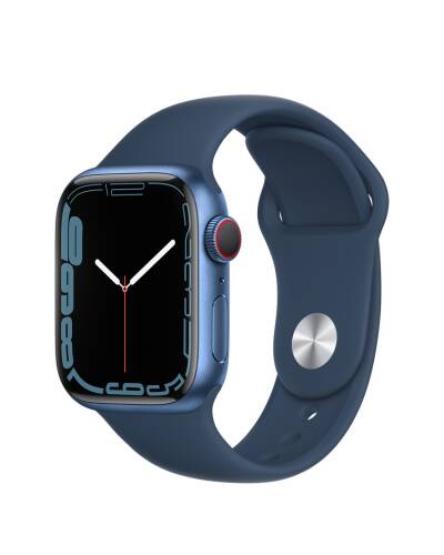 Apple Watch S7 41mm GPS + Cellular w kolorze niebieskim - pasek sportowy w kolorze błękitnej toni - zdjęcie 1