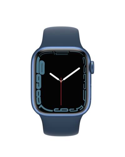Apple Watch S7 45mm GPS + Cellular w kolorze niebieskim - pasek sportowy w błękitnej toni - zdjęcie 2