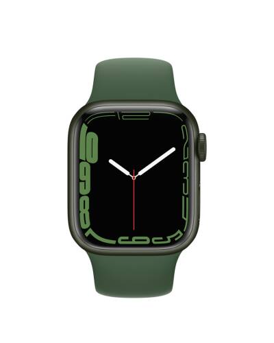 Apple Watch S7 41mm GPS + Cellular w kolorze zielonym - pasek sportowy w kolorze koniczyny - zdjęcie 2