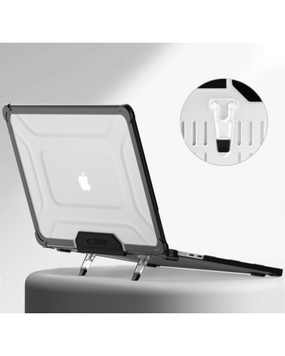 Obudowa Tech-Protect Smartshell Pro MacBook Air 13 M2 M3 M4 2023-2025 BLACK/CLEAR - zdjęcie 1