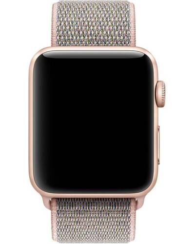 Pasek sportowy do Apple Watch 42/44 mm z plecionego nylonu w kolorze różowym  - zdjęcie 2