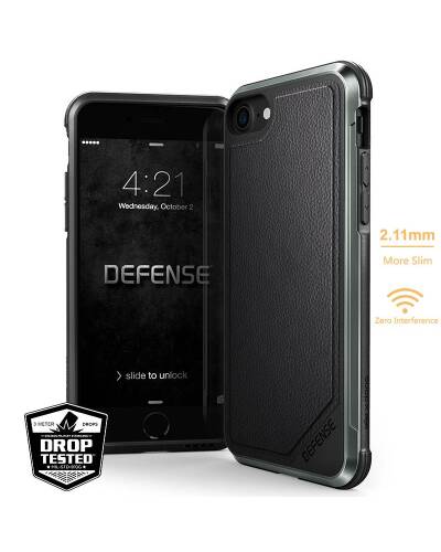 X-Doria Defense Lux - Etui aluminiowe iPhone 8 / 7 (Black Leather) - zdjęcie 1