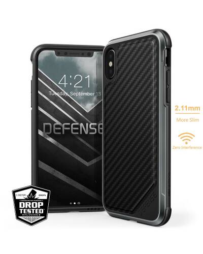 X-Doria Defense Lux - Etui aluminiowe iPhone X (Black Carbon Fiber) - zdjęcie 1
