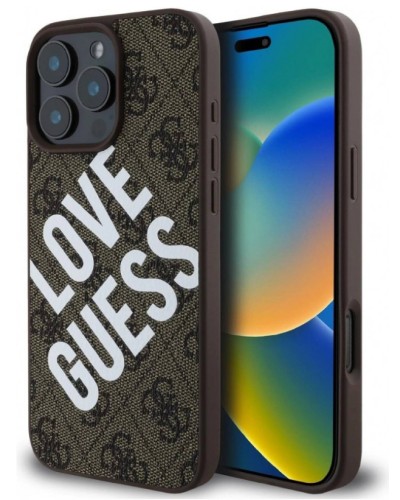 GUHMP16LP4PLGWW Etui do iPhone 16 Pro Guess PU Leather 4G Big Love MagSafe Brown - zdjęcie 1