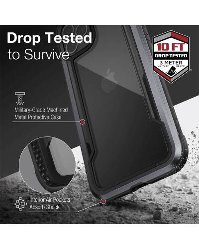 Etui do iPhone 13 Pro X-Doria Raptic Shield Pro (Anti-bacterial) czarne - zdjęcie 5