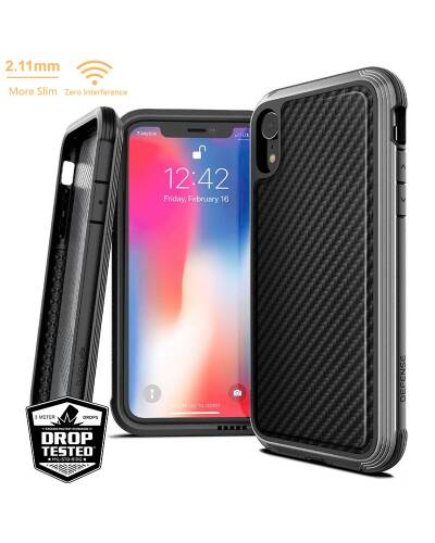 Etui do iPhone XR X-Doria Defense Lux - czany karbon - zdjęcie 1