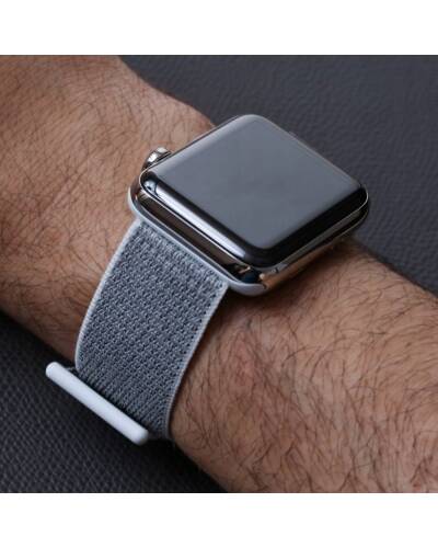Pasek do Apple Watch 1/2/3/4/5 silikonowy Tech-Protect 42mm/44mm - srebrny - zdjęcie 3