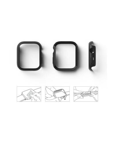 Etui do Apple Watch 41mm Ringke Slim Case - czarne i przezroczyste - zdjęcie 4