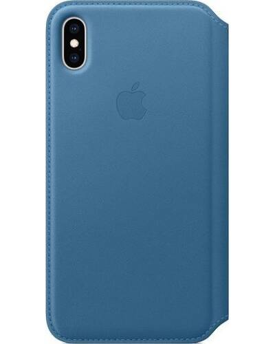 Etui do iPhone Xs Max Apple Leather Folio - szary błękit - zdjęcie 2