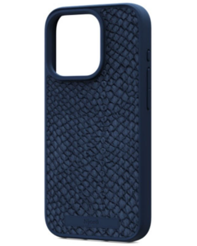 Etui iPhone 15 Pro Njord Salmon Leather MG blue - zdjęcie 1