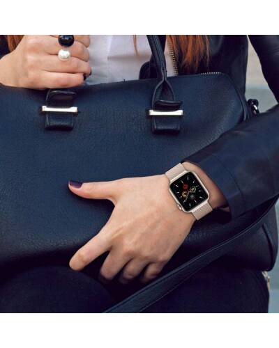 Branzoleta mediolańska do Apple Watch 44/45/49 mm Tech-Protect - różowe złoto - zdjęcie 5