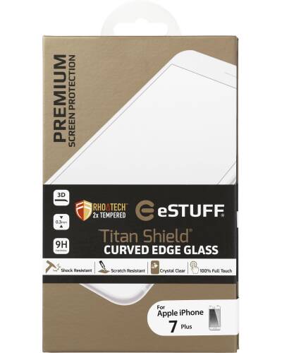 Szkło do iPhone 7/8 plus eSTUFF Curved - białe - zdjęcie 1