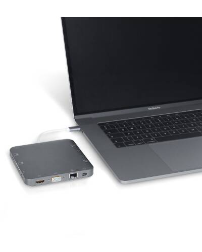 Stacja dokująca eSTUFF USB-C Docking Hub - szara  - zdjęcie 3