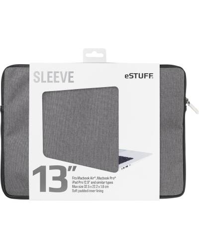 Etui do MacBook Pro 13 eSTUFF Sleeve Fits - szare  - zdjęcie 1