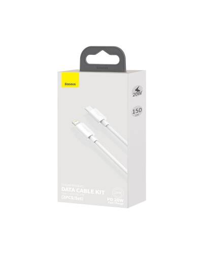 Przewód Baseus 2-Pack TYPE-C TO Lightning PD20W/2.4A 150cm - biały - zdjęcie 6