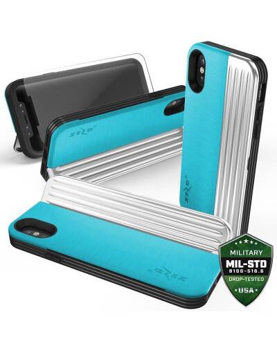 Etui do iPhone X/Xs Zizo Retro Series - niebiesko-czarne - zdjęcie 1