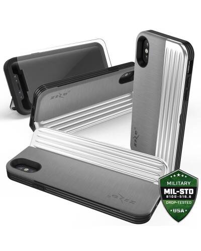 Etui do iPhone X/Xs Zizo Retro Series - szaro-czarne - zdjęcie 1