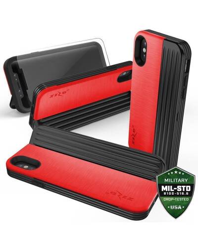 Etui do iPhone X/Xs Zizo Retro Series - czarno-czerwone - zdjęcie 1