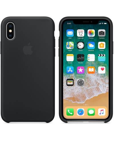 Apple Silicone Case - Silikonowe etui iPhone X (czarny) - zdjęcie 1