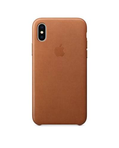 Apple Leather Case - Skórzane etui iPhone X (naturalny brąz) - zdjęcie 2