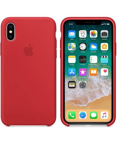 Apple Silicone Case - Silikonowe etui iPhone X (czerwony) (PRODUCT)RED - zdjęcie 1