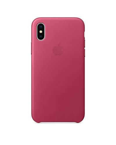 Etui do iPhone X Apple Leather - amarantowe - zdjęcie 2