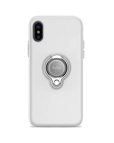 Etui iPhone X PURO Magnet Ring Cover - białe  - zdjęcie 2