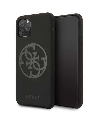 Etui do iPhone 11 Guess Silicone 4G czarne - zdjęcie 2