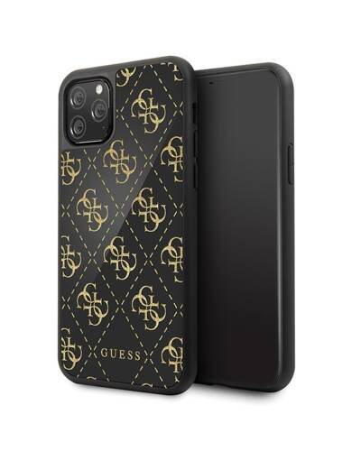 Etui do iPhone 11 Pro Guess 4G Double Layer Glitter Case czarne - zdjęcie 2