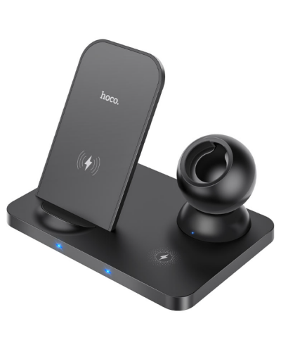 Ładowarka Indukcyjna Hoco CW33 3-in-1 Wireless Charger Black 15W - zdjęcie 1