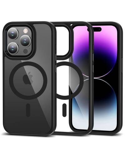 Etui do iPhone 15 Pro Tech-Protect Magmat MagSafe - Przeźroczysty/czarny - zdjęcie 1