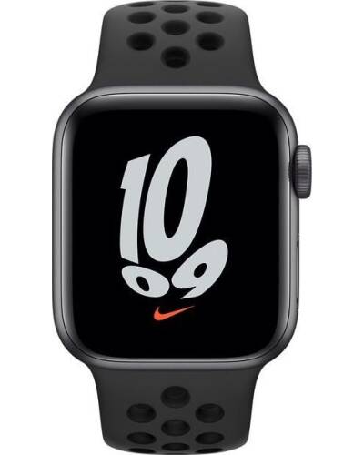 Apple Watch Nike SE 40mm aluminium w kolorze gwiezdnej szarości z paskiem sportowym w kolorze antracytu - zdjęcie 2