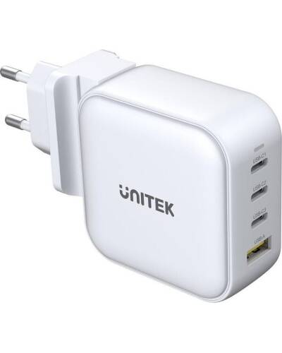 Ładowarka sieciowa Unitek GaN 3x USB-C 1x USB-A 100W - biała - zdjęcie 1