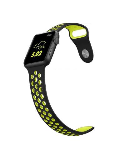 Pasek do Apple Watch 42/44/45/49 mm TECH-PROTECT Softband - czarno-zielony - zdjęcie 3