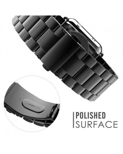 Bransoleta do Apple Watch 42/44mm TECH-PROTECT Stainles - czarna - zdjęcie 6