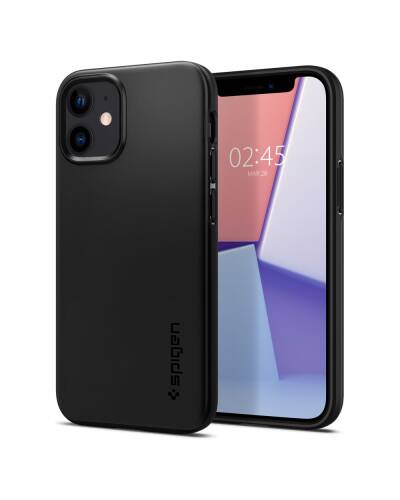 Etui do iPhone 12 mini Spigen Thin Fit - czarne - zdjęcie 1