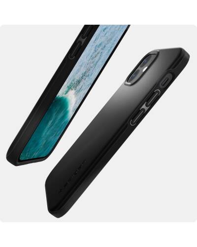 Etui do iPhone 12 mini Spigen Thin Fit - czarne - zdjęcie 11