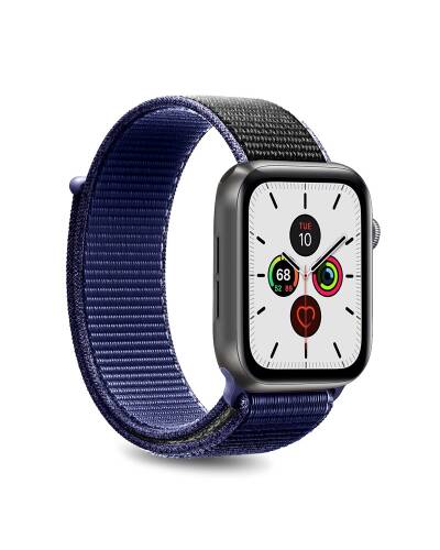 Pasek do Apple Watch 42/44/45/49 mm PURO Nylon granatowy/czarny - zdjęcie 1