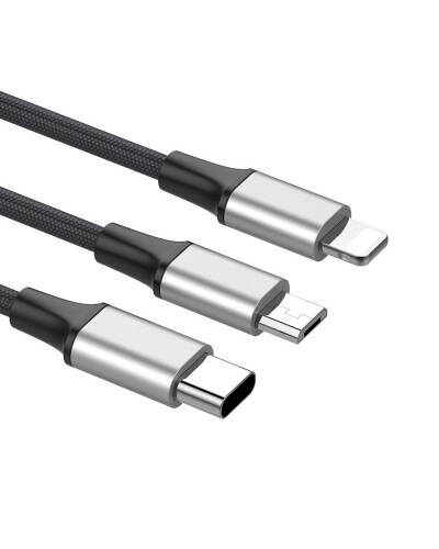 Kabel do iPhone/iPad Baseus Rapid 3w1 1.2m - czarny - zdjęcie 4