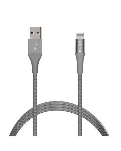 PURO Braided Cable - Kabel MFi z Lightning + klips + Aluminum Connector 1m (Space Gray) - zdjęcie 2