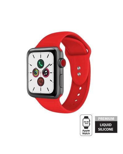 Pasek do Apple Watch 38/40 mm Crong Liquid Band - czerwony - zdjęcie 2