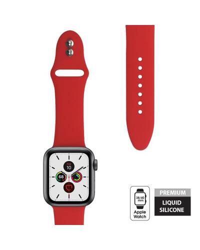 Pasek do Apple Watch 38/40 mm Crong Liquid Band - czerwony - zdjęcie 3