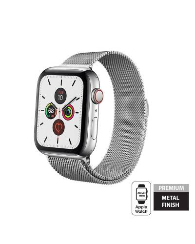 Pasek ze stali nierdzewnej do Apple Watch 38/40/41 mm Crong Milano Steel - srebrny - zdjęcie 3