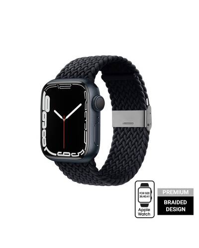 Pasek do Apple Watch 38/40/41 mm Crong Wave Band Pleciony grafitowy - zdjęcie 1