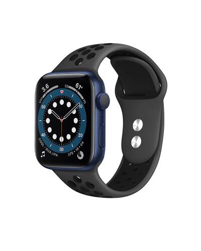 Pasek do Apple Watch 42/44/45/49 mm Crong Duo Sport Band - szaro/czarny - zdjęcie 2