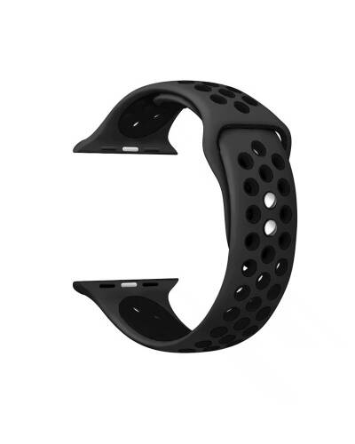 Pasek do Apple Watch 42/44/45/49 mm Crong Duo Sport Band - szaro/czarny - zdjęcie 5