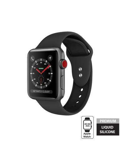 Pasek do Apple Watch 42/44 mm Crong Liquid Band - czarny - zdjęcie 1