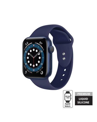 Pasek do Apple Watch 42/44/45/49 mm Crong Liquid Band - granatowy - zdjęcie 1