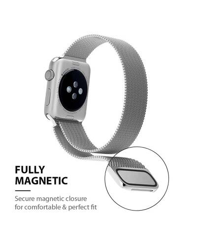 Pasek ze stali nierdzewnej do Apple Watch 42/44 mm Crong Milano Steel - czarny - zdjęcie 4